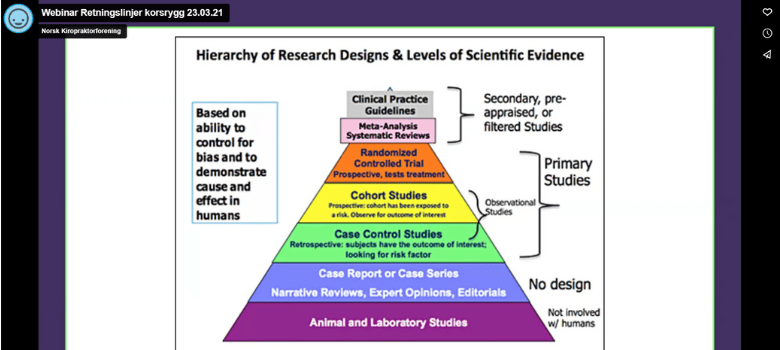 Webinaropptak: Retningslinjer for korsryggplager